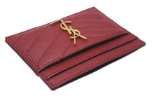 Load image into Gallery viewer, YVES SAINT LAURENT イヴサンローラン モノグラム カードケース グレインドプードル エンボスレザー GNC423291 美品 中古 61805