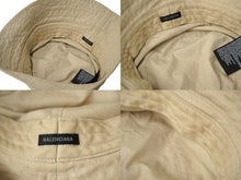 Load image into Gallery viewer, BALENCIAGA バレンシアガ ロゴ デニム バケットハット サイズM-60cm ベージュ コットン 719120 良品 中古 61807