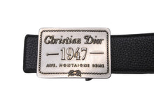 Load image into Gallery viewer, Christian Dior クリスチャンディオール リバーシブル ロゴ レザー ベルト 1947 小物 ブラック ネイビー 美品 中古 61809