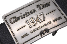 Load image into Gallery viewer, Christian Dior クリスチャンディオール リバーシブル ロゴ レザー ベルト 1947 小物 ブラック ネイビー 美品 中古 61809