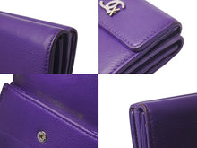 Load image into Gallery viewer, CHANEL シャネル 三つ折り財布 コンパクトウォレット ラムスキン スキーモチーフ ココマーク パープル 良品 中古 61811