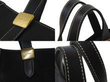Load image into Gallery viewer, BURBERRY バーバリー ハンドバッグ ゴールドプレート ノバチェック ホースマーク ジャガード織り レザー ブラック 美品 中古 61815