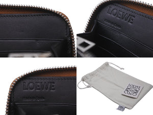 美品 LOEWE 長財布 アナグラム 型押し ラウンドファスナー