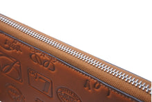 Load image into Gallery viewer, 極美品 LOEWE ロエベ 長財布 170周年 シグネチャー ラウンドジップ アナグラム エンボス加工 ブラウン レザー 中古 61816