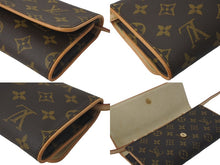 Load image into Gallery viewer, 極美品 LOUIS VUITTON ルイヴィトン モノグラム ポシェットツインGM ショルダーバッグ M51852 ブラウン ゴールド金具 中古 61817