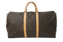 画像をギャラリービューアに読み込む, 極美品 LOUIS VUITTON ルイヴィトン ボストンバッグ キーポル55 M41424 モノグラム ブラウン PVC レザー 中古 61818