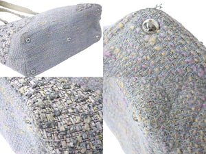 CHANEL シャネル トートバッグ ココマーク カンボンライン A25170 9番台 2005年 ツイード グレー シルバー金具 良品 中古 61819