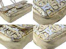 Load image into Gallery viewer, CHANEL シャネル ココマークパッチワーク CCチェーンショルダーバッグ ゴールド シルバー金具 12番台 総柄 美品 中古 61824