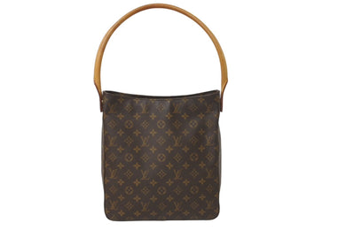 LOUIS VUITTON ルイヴィトン ハンドバッグ ルーピングGM モノグラムキャンバス M51145 ブラウン 美品 中古 61825