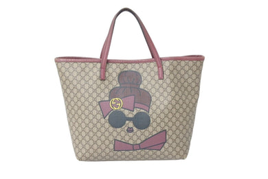 GUCCI グッチ トートバッグ マイクロGGスプリーム モノグラム キッズ ドール プリント 388711 502752 ブラウン 美品 中古 61828