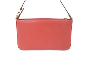 BURBERRY バーバリー ショルダーバッグ ノバチェック柄 ブランドロゴ レザー レッド ゴールド金具 美品 中古 61831 