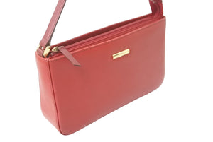 BURBERRY バーバリー ショルダーバッグ ノバチェック柄 ブランドロゴ レザー レッド ゴールド金具 美品 中古 61831 