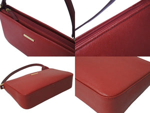 BURBERRY バーバリー ショルダーバッグ ノバチェック柄 ブランドロゴ レザー レッド ゴールド金具 美品 中古 61831 