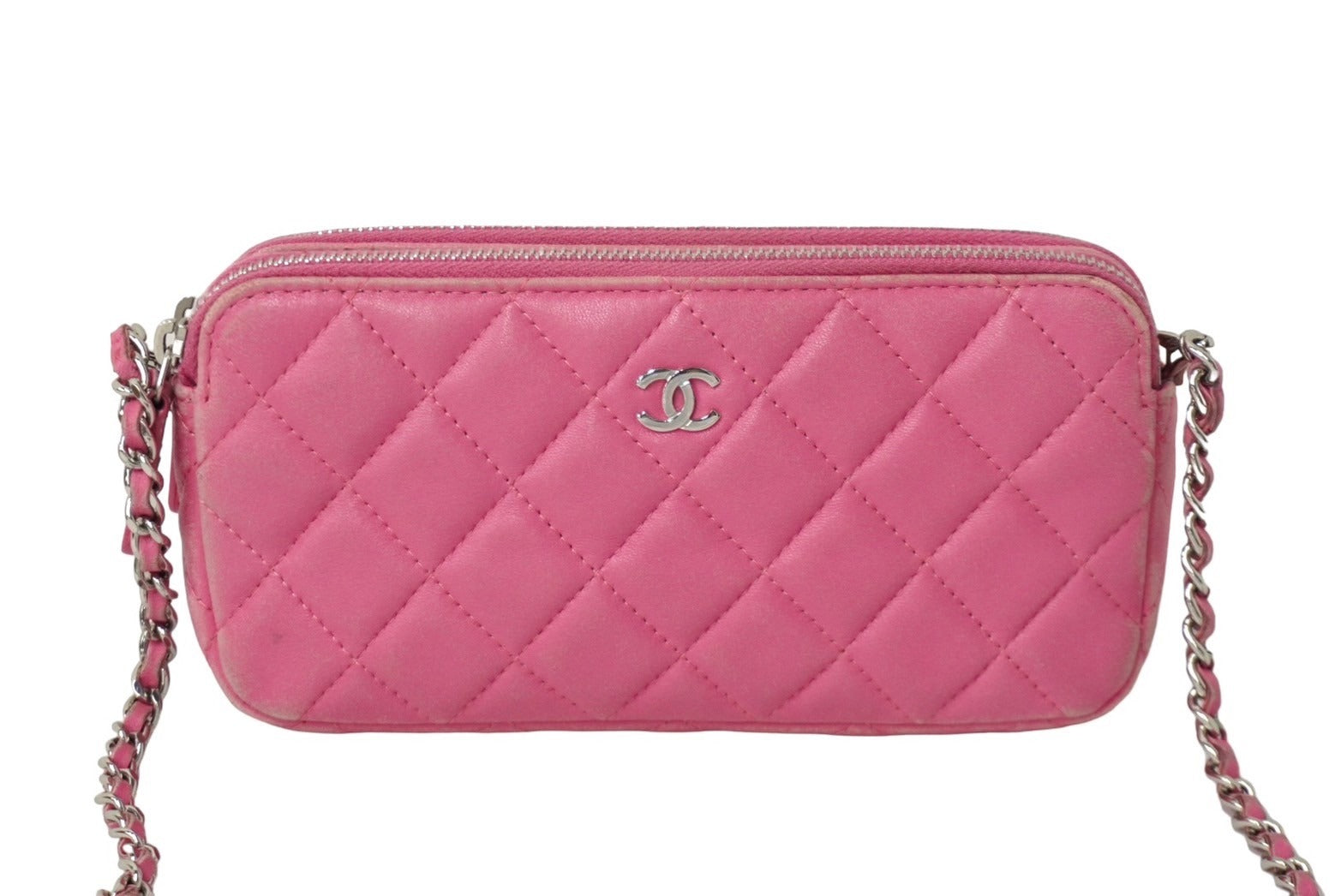 CHANEL キルティング 長財布 ピンク