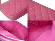 Load image into Gallery viewer, CHANEL シャネル 長財布 27番台 キルテッド ラムスキン チェーンウォレット ココマーク ピンク シルバー金具 良品 中古 61832