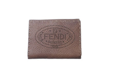 画像をギャラリービューアに読み込む, FENDI フェンディ セレリア 二つ折り財布 Wスナップ 8M0145 パンチンクデザイン レザー ブラウン シルバー金具 美品 中古 61834 