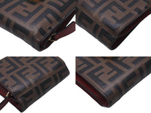 画像をギャラリービューアに読み込む, FENDI フェンディ エフイズ フェンディ 二つ折り財布 8M0386AAFMF13VK ブラウン レッド ゴールド金具 中古 61835 