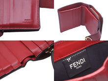 画像をギャラリービューアに読み込む, FENDI フェンディ エフイズ フェンディ 二つ折り財布 8M0386AAFMF13VK ブラウン レッド ゴールド金具 中古 61835 