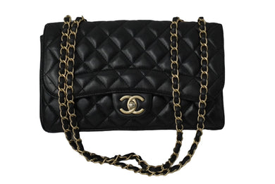 極美品 CHANEL シャネル チェーンショルダーバッグ シングルフラップ ウェーブ マトラッセ25 21番台 ラムスキン ブラック ゴールド金具 中古 61840
