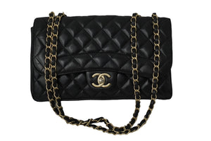 極美品 CHANEL シャネル チェーンショルダーバッグ シングルフラップ ウェーブ マトラッセ25 21番台 ラムスキン ブラック ゴールド金具 中古 61840