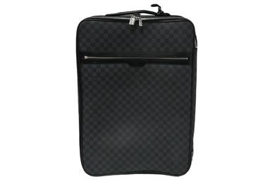 LOUIS VUITTON ルイヴィトン ぺガス65 スーツケース ダミエ・グラフィット ブラック N23301 シルバー金具 良品 中古 61842