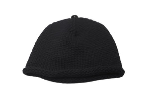 極美品 CHROME HEARTS クロムハーツ クロスパッチ カシミア ビーニー ニットキャップ ブラック 牛革 シルバー925 中古 61845
