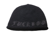 Load image into Gallery viewer, 極美品 CHROME HEARTS クロムハーツ FUCK YOU ビーニー ニットキャップ クロスボール パッチ カシミヤ ブラック 中古 61846