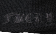 Load image into Gallery viewer, 極美品 CHROME HEARTS クロムハーツ FUCK YOU ビーニー ニットキャップ クロスボール パッチ カシミヤ ブラック 中古 61846