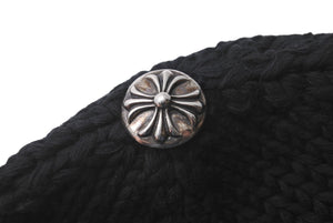 極美品 CHROME HEARTS クロムハーツ FUCK YOU ビーニー ニットキャップ クロスボール パッチ カシミヤ ブラック 中古 61846
