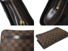 Load image into Gallery viewer, LOUIS VUITTON ルイヴィトン ダミエ サンルイ クラッチバッグ ポーチ ダミエキャンバス N51993 ゴールド金具 美品 中古 61849