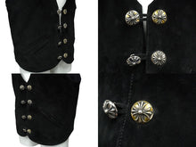 Load image into Gallery viewer, CHROME HEARTS クロムハーツ 8Bクロスボタン スエード ベスト サイズS 牛革 シルバー925 ブラック 2216-304-0555 美品 中古 61852