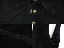 Load image into Gallery viewer, CHROME HEARTS クロムハーツ 8Bクロスボタン スエード ベスト サイズS 牛革 シルバー925 ブラック 2216-304-0555 美品 中古 61852