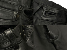 Load image into Gallery viewer, CHROME HEARTS クロムハーツ クロスボールボタン フレアニー レザーパンツ サイズ31 シルバー925 レザー ブラック 美品 中古 61854