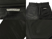 Load image into Gallery viewer, CHROME HEARTS クロムハーツ クロスボールボタン フレアニー レザーパンツ サイズ31 シルバー925 レザー ブラック 美品 中古 61854