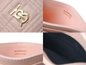 BURBERRY バーバリー キルティング ローラ カードケース ピンク ラムスキン 8056102B1916 ウォレット 名刺入れ 美品 中古 61903
