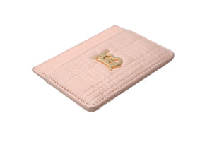 BURBERRY バーバリー キルティング ローラ カードケース ピンク ラムスキン 8056102B1916 ウォレット 名刺入れ 美品 中古 61903