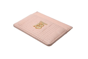 BURBERRY バーバリー キルティング ローラ カードケース ピンク ラムスキン 8056102B1916 ウォレット 名刺入れ 美品 中古 61903