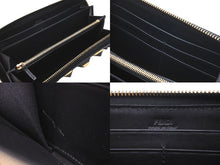 Load image into Gallery viewer, FENDI フェンディ 長財布 スタッズ ラウンドファスナー ジップ ゴールドエディション レザー 8M0299 ブラック 良品 中古 61904