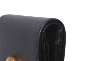 極美品 VERSACE ヴェルサーチ 二つ折り財布 レザー ブラック メデューサロゴ ゴールド金具 イタリア製 中古 61906 