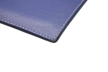 画像をギャラリービューアに読み込む, SAINT LAURENT PARIS サンローランパリ フラグメントジップケース カードケース ロゴ型押し 刻印 牛革 ネイビー 良品 中古 61907