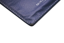 画像をギャラリービューアに読み込む, SAINT LAURENT PARIS サンローランパリ フラグメントジップケース カードケース ロゴ型押し 刻印 牛革 ネイビー 良品 中古 61907