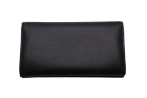 YVES SAINT LAURENT イヴ サンローラン エンブローブ ウォレット 長財布 ブラック エンボスレザー ゴールド金具 美品 中古 61908 