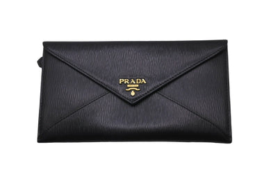 PRADA プラダ VITELLO MOVE 長財布 1MF175 サフィアーノ ブラック NERO ロゴ ゴールド金具 美品 中古 61909