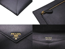 Load image into Gallery viewer, PRADA プラダ VITELLO MOVE 長財布 1MF175 サフィアーノ ブラック NERO ロゴ ゴールド金具 美品 中古 61909