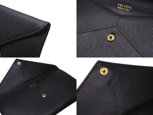 PRADA プラダ VITELLO MOVE 長財布 1MF175 サフィアーノ ブラック NERO ロゴ ゴールド金具 美品 中古 61909