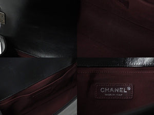 CHANEL シャネル ショルダーバッグ マトラッセ ボーイシャネル チェーン 23番台 ブラック レザー ヴィンテージシルバー金具 中古 61924