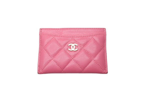 CHANEL シャネル カードケース パスケース 名刺入れ 29番台 ココマーク キャビアスキン ピンク ゴールド金具 美品 中古 61931