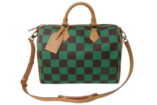 Load image into Gallery viewer, 未使用 LOUIS VUITTON ルイヴィトン 新作 スピーディバンドリエール 40 ヴェール グリーン ブラウン ダミエポップ レザー N40579 中古 61933