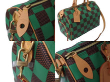 Load image into Gallery viewer, 未使用 LOUIS VUITTON ルイヴィトン 新作 スピーディバンドリエール 40 ヴェール グリーン ブラウン ダミエポップ レザー N40579 中古 61933