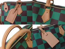 Load image into Gallery viewer, 未使用 LOUIS VUITTON ルイヴィトン 新作 スピーディバンドリエール 40 ヴェール グリーン ブラウン ダミエポップ レザー N40579 中古 61933